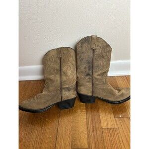 Cody James Women’s 4 Leather Cowboy Boots Brown Mid Calf Round Toe Western Rodeo